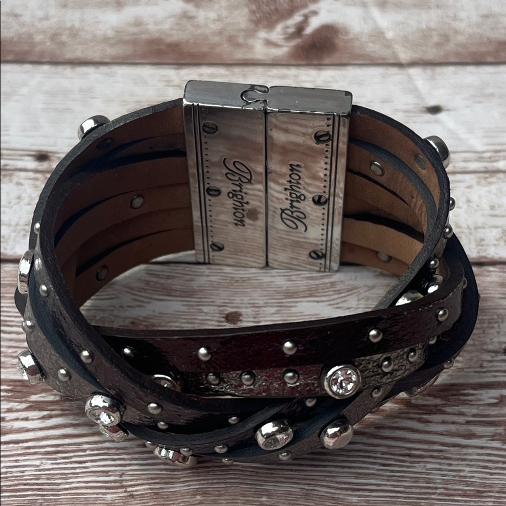 Brighton Multi-Strap Leather Bracelet with Silver Accents